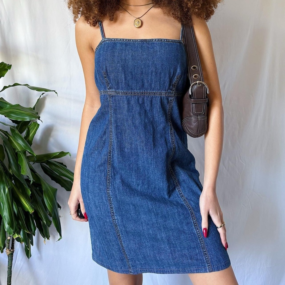 Ann Taylor Denim Vintage Mini Dress 🦋 - Picture 3 of 7